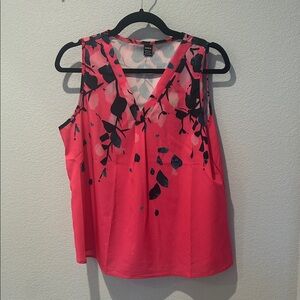 SHEIN Pink and Black Floral Blouse